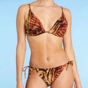 NWT Vibrant Tiger Print Bikini Set Size 36B/M (8-10)